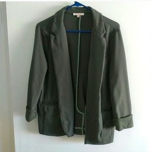 Olive Stretch Blazer  |  Skies Are Blue